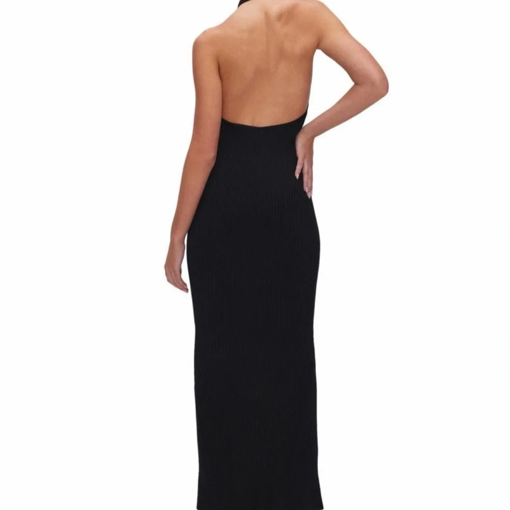 NWT Good American Black Halter Maxi Dress - Picture 2 of 11
